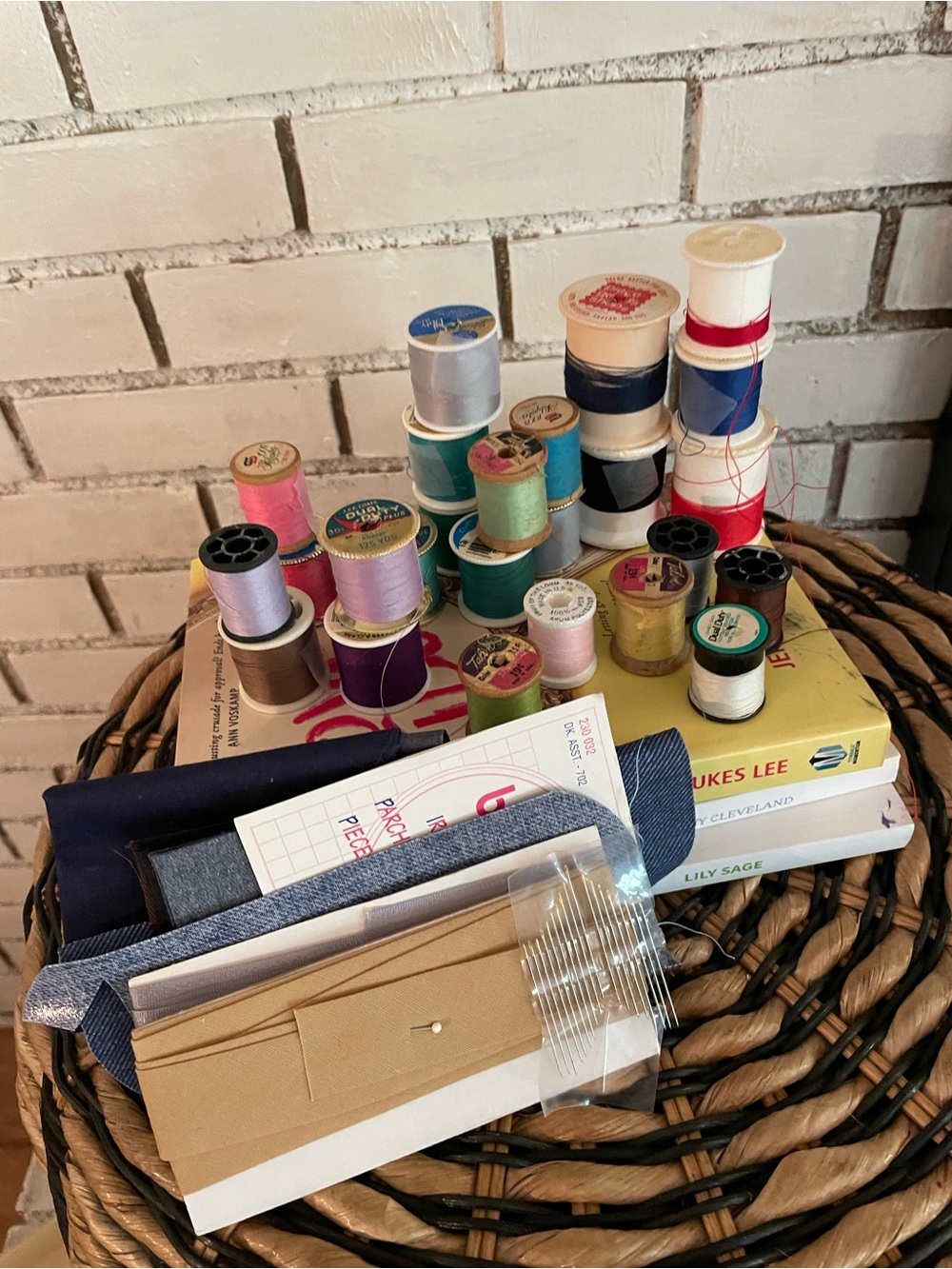 Vintage Multi-Color Sewing Thread Spools and Notions